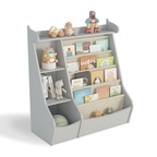 Montessori 4-Tier Kids Bookshelf & Toy Storage Organizer with Deer-Head Silhouette