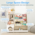 4 Tier Children's Bookshelf with Doors