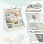 Montessori 4-Tier Kids Bookshelf & Toy Storage Organizer with Deer-Head Silhouette