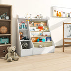 Montessori 4-Tier Kids Bookshelf & Toy Storage Organizer with Deer-Head Silhouette