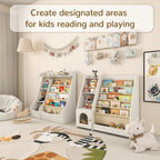 Montessori 4-Tier Kids Bookshelf & Toy Storage Organizer with Deer-Head Silhouette