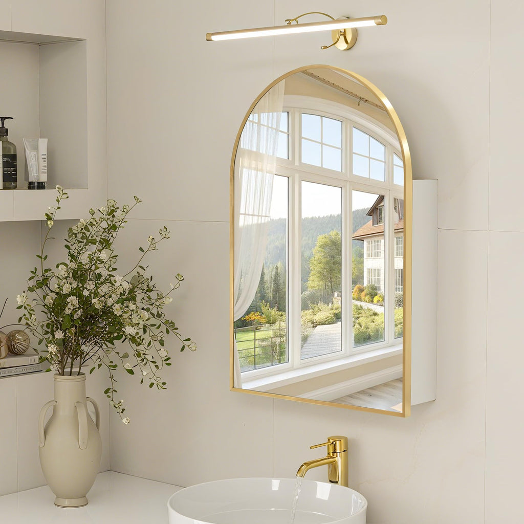 Arched Mirror Cabinet | 30" ×20" with Large Storage