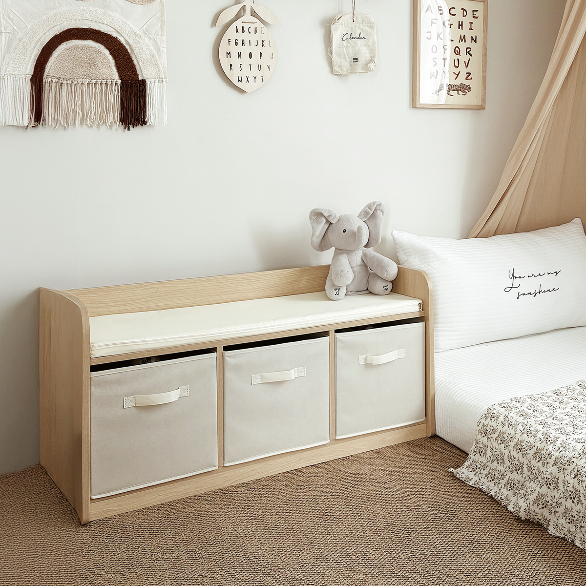 Multi-Purpose Storage Bench for Kids
