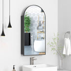 Arched Bathroom Mirror Cabinet | 29.5" × 15.7" with Large Storage