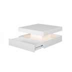 Square LED Coffee Table with Hidden Storage — One-Drawer Model