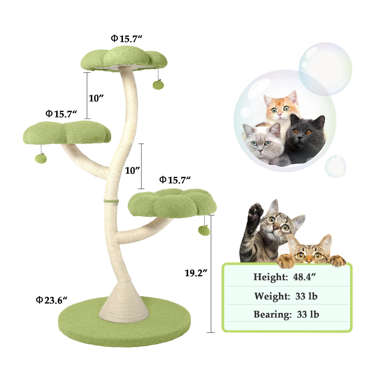 3-Tier Flower-Shaped Cat Tree
