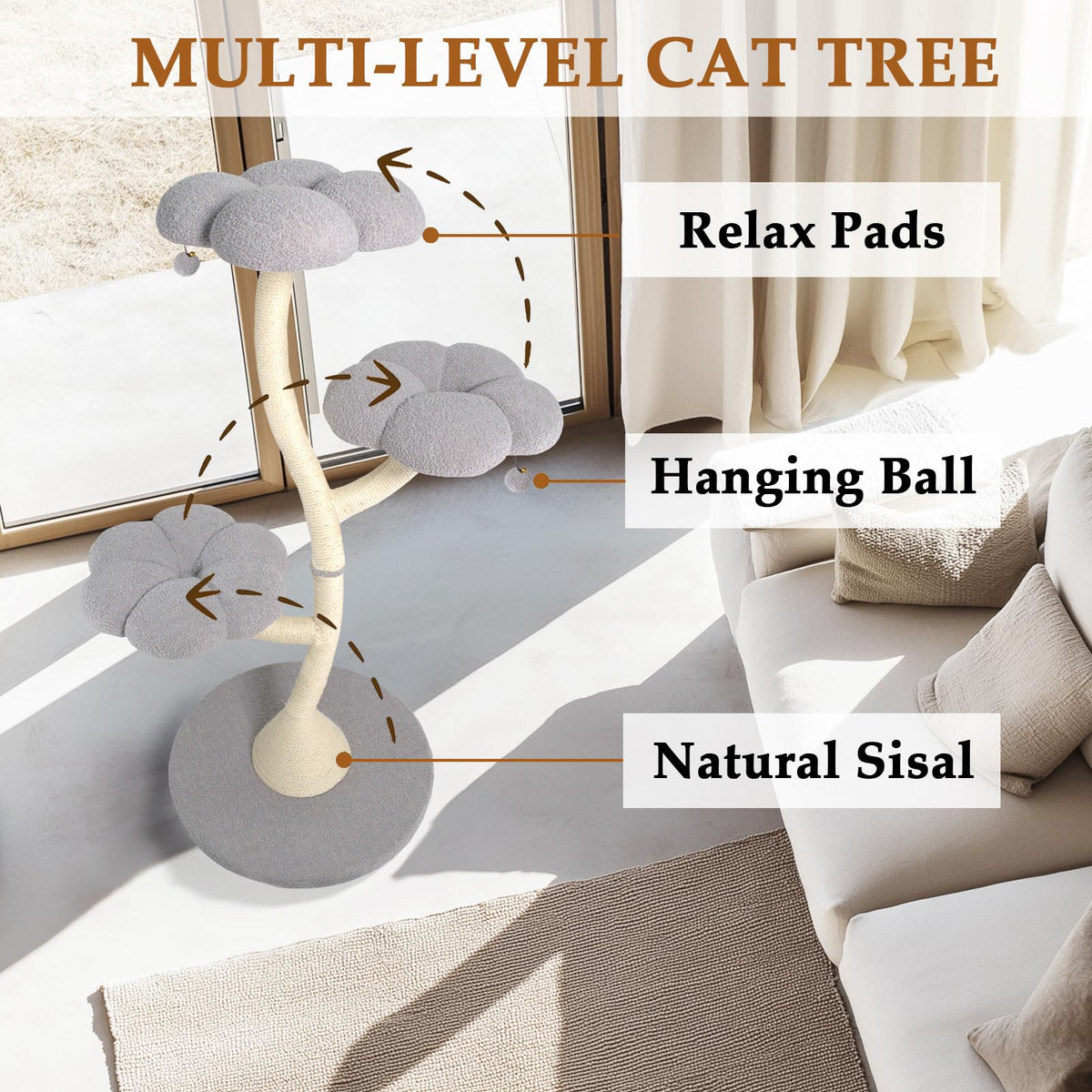 3-Tier Flower-Shaped Cat Tree