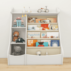 Montessori 4-Tier Kids Bookshelf & Toy Storage Organizer with Deer-Head Silhouette