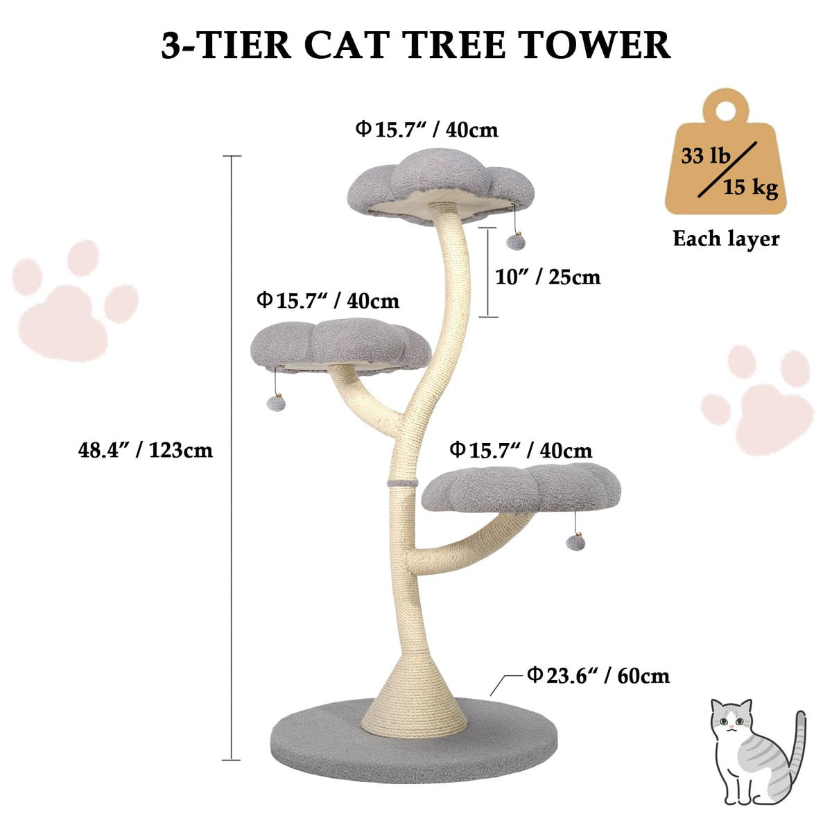 3-Tier Flower-Shaped Cat Tree