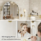 Arched Bathroom Mirror Cabinet | 29.5" × 15.7" with Large Storage