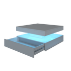 Square LED Coffee Table with Hidden Storage — One-Drawer Model