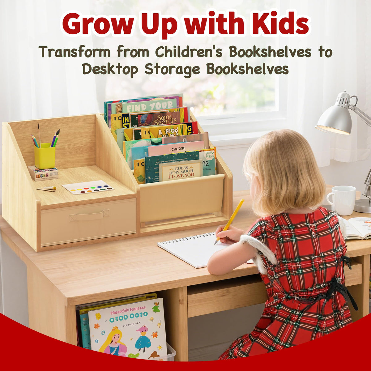 3-in-1 Mini Bookshelf with Drawer