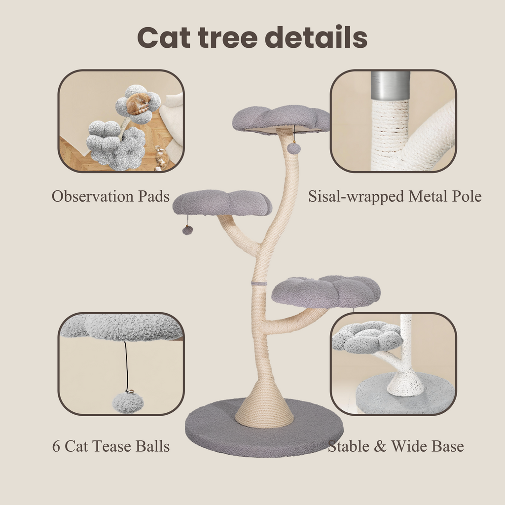 3-Tier Flower-Shaped Cat Tree