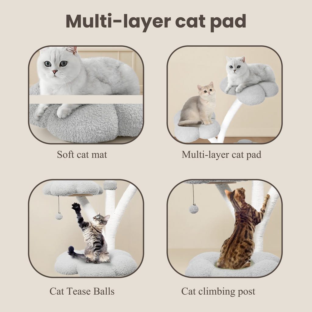 3-Tier Flower-Shaped Cat Tree