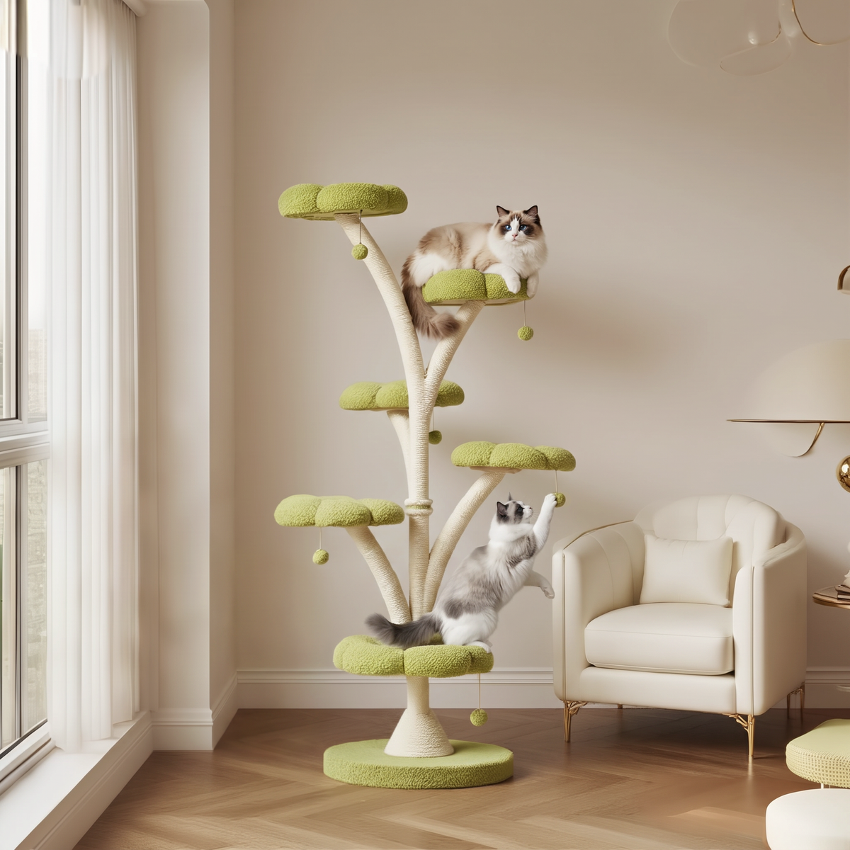 6-Tier Luxury Flower-Shaped Cat Tree