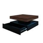 Square LED Coffee Table with Hidden Storage — One-Drawer Model