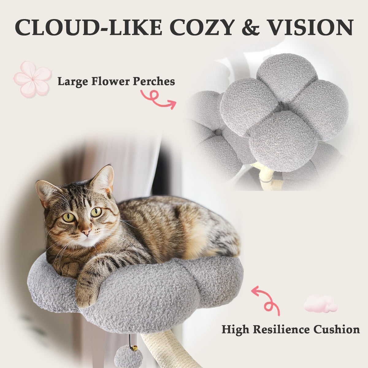 3-Tier Flower-Shaped Cat Tree