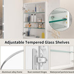 Arched Bathroom Mirror Cabinet | 29.5" × 15.7" with Large Storage