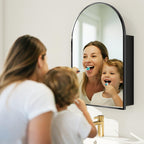 Arched Mirror Cabinet | 30" ×20" with Large Storage