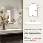 Arched Mirror Cabinet | 36" ×24" with Large Storage