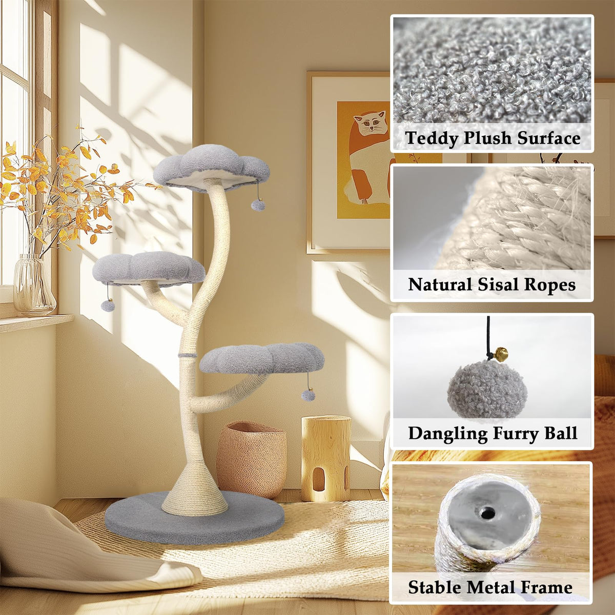 3-Tier Flower-Shaped Cat Tree