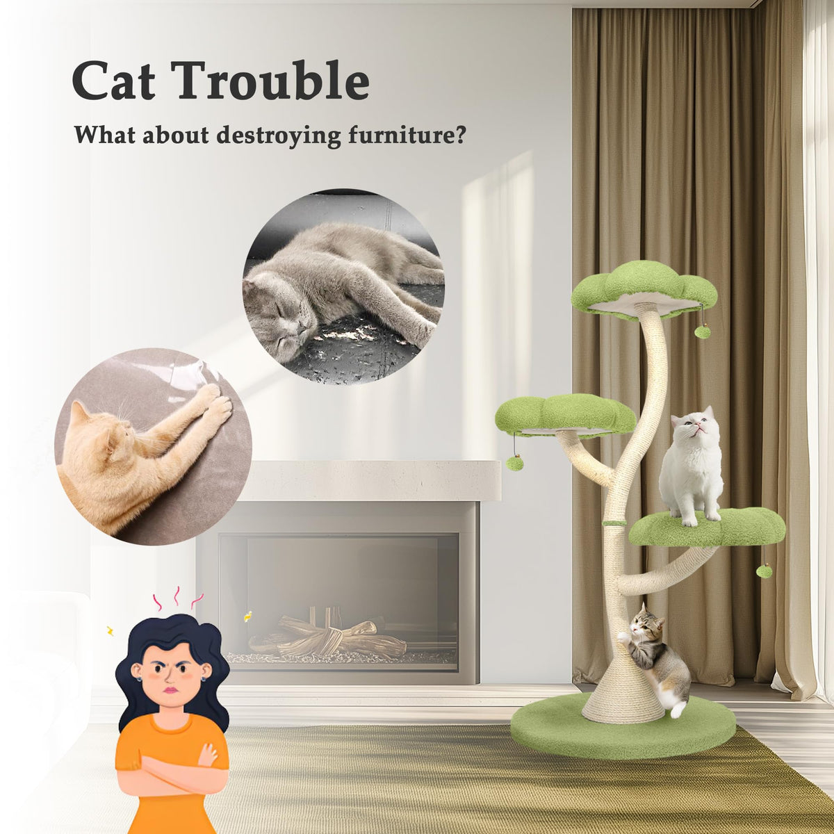 3-Tier Flower-Shaped Cat Tree
