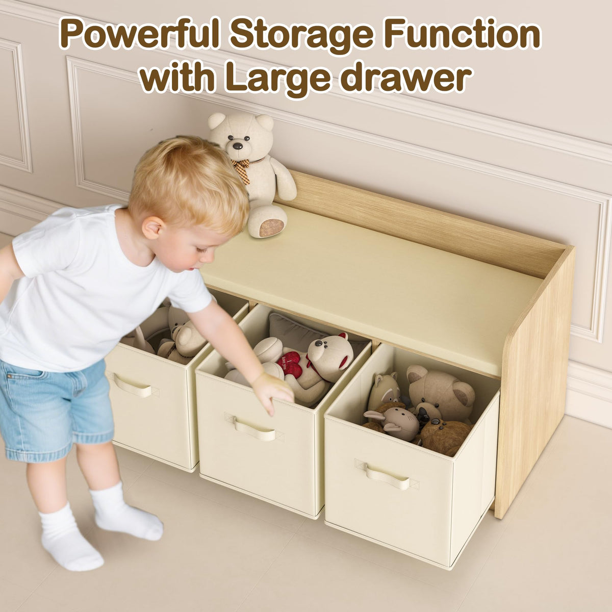 Multi-Purpose Storage Bench for Kids