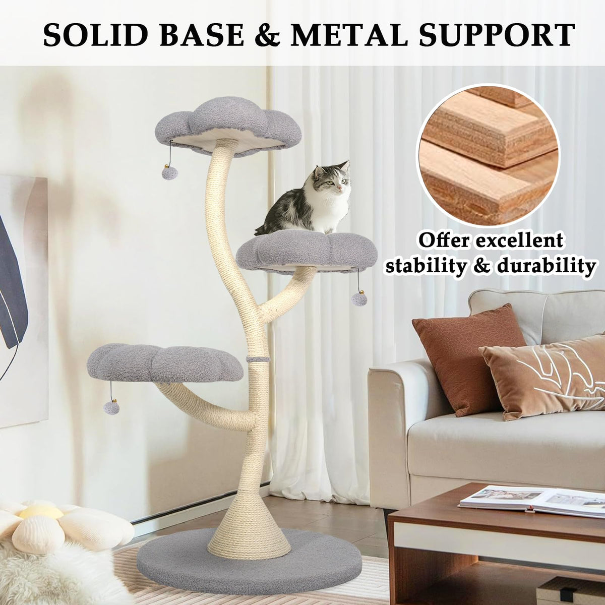 3-Tier Flower-Shaped Cat Tree