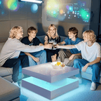 Square LED Coffee Table with Hidden Storage — One-Drawer Model