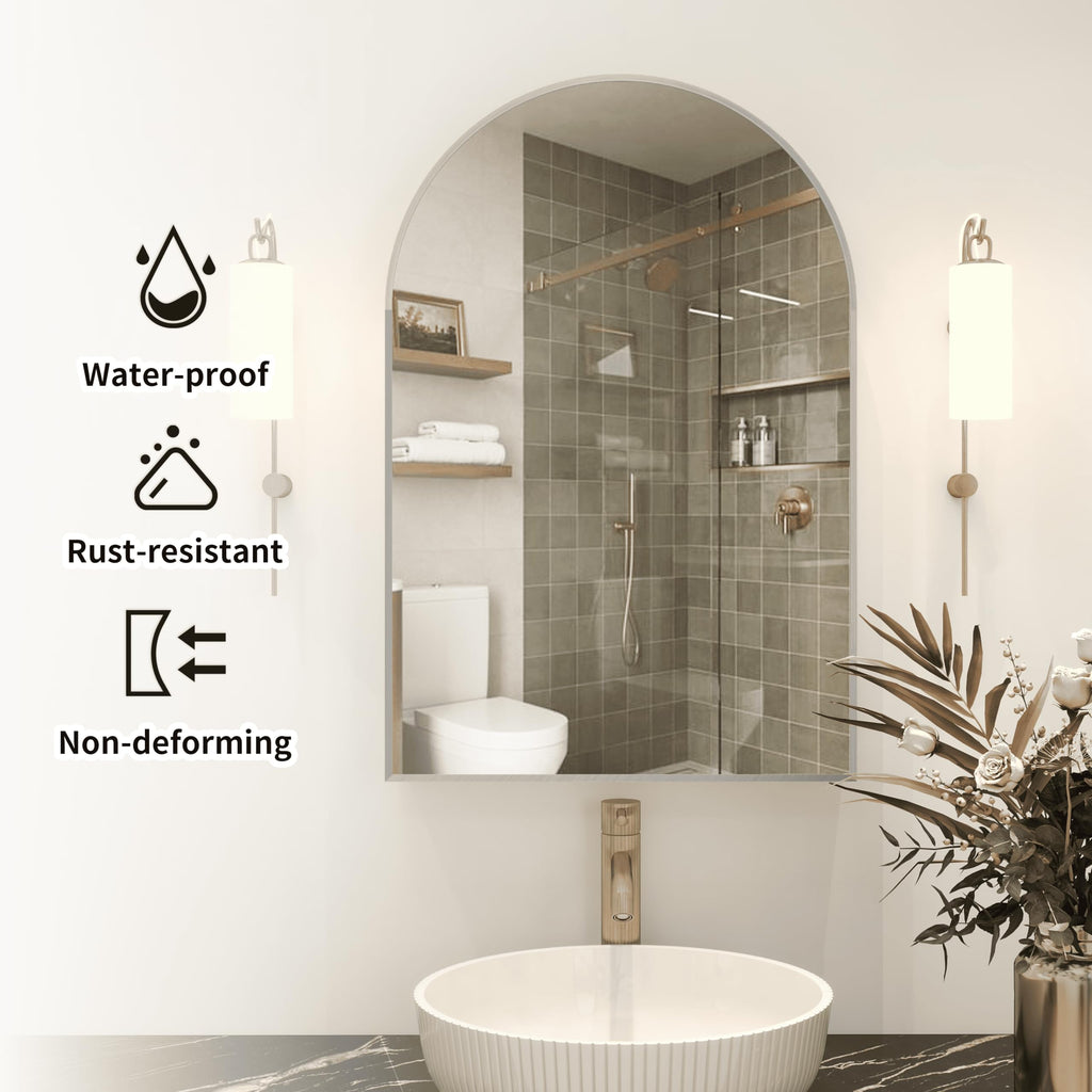 Arched Mirror Cabinet | 36" ×24" with Large Storage