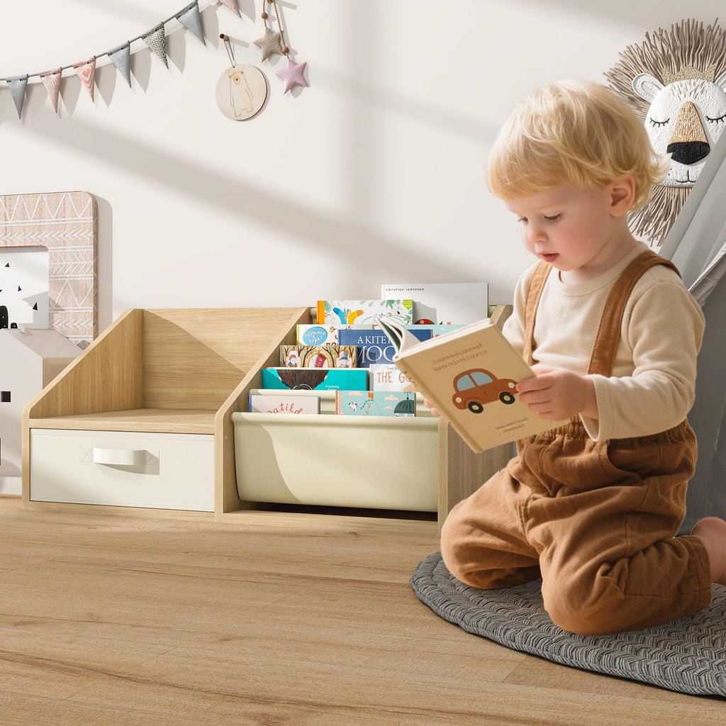 3-in-1 Mini Bookshelf with Drawer
