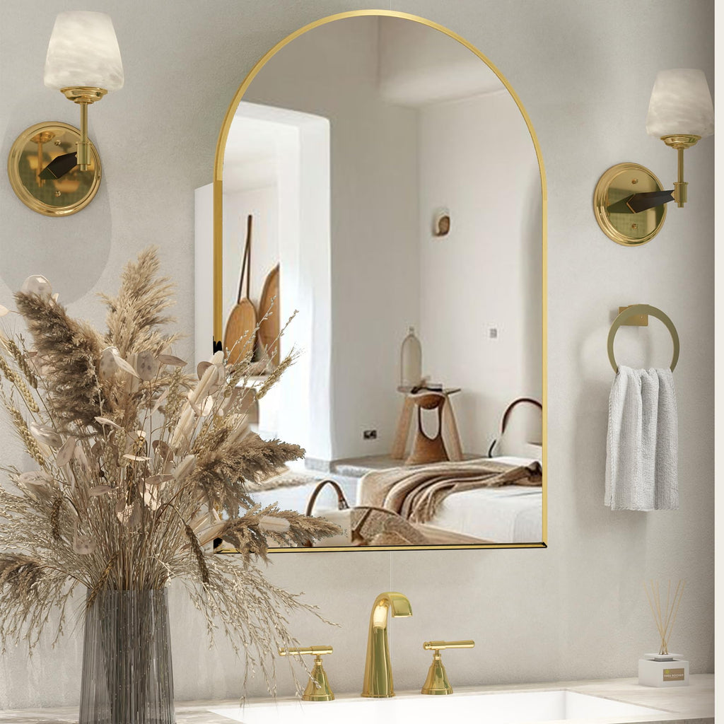 Arched Mirror Cabinet | 36" ×24" with Large Storage