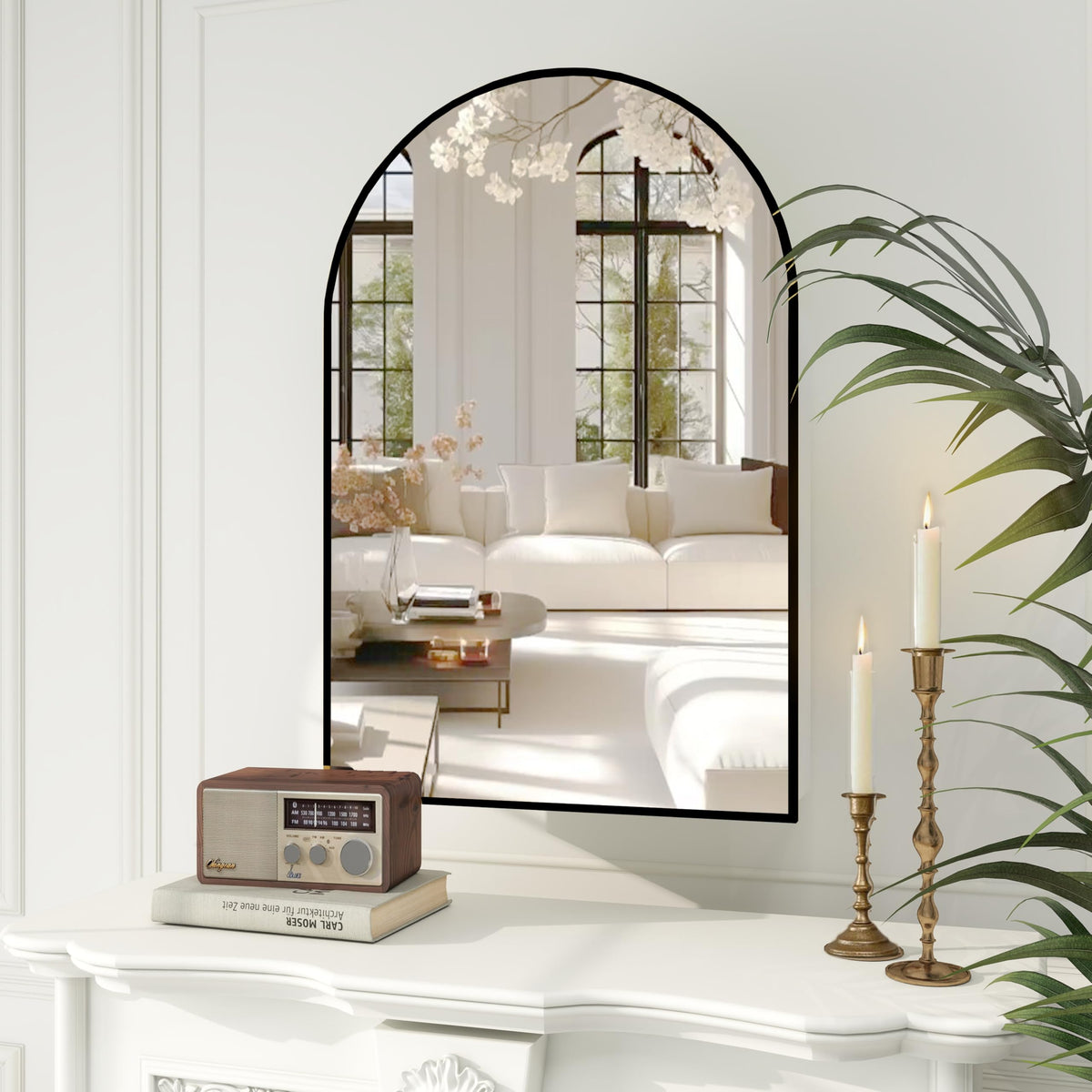 Arched Mirror Cabinet | 36" ×24" with Large Storage