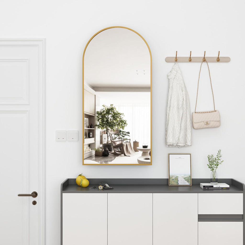 Arched Bathroom Mirror Cabinet | 29.5" × 15.7" with Large Storage